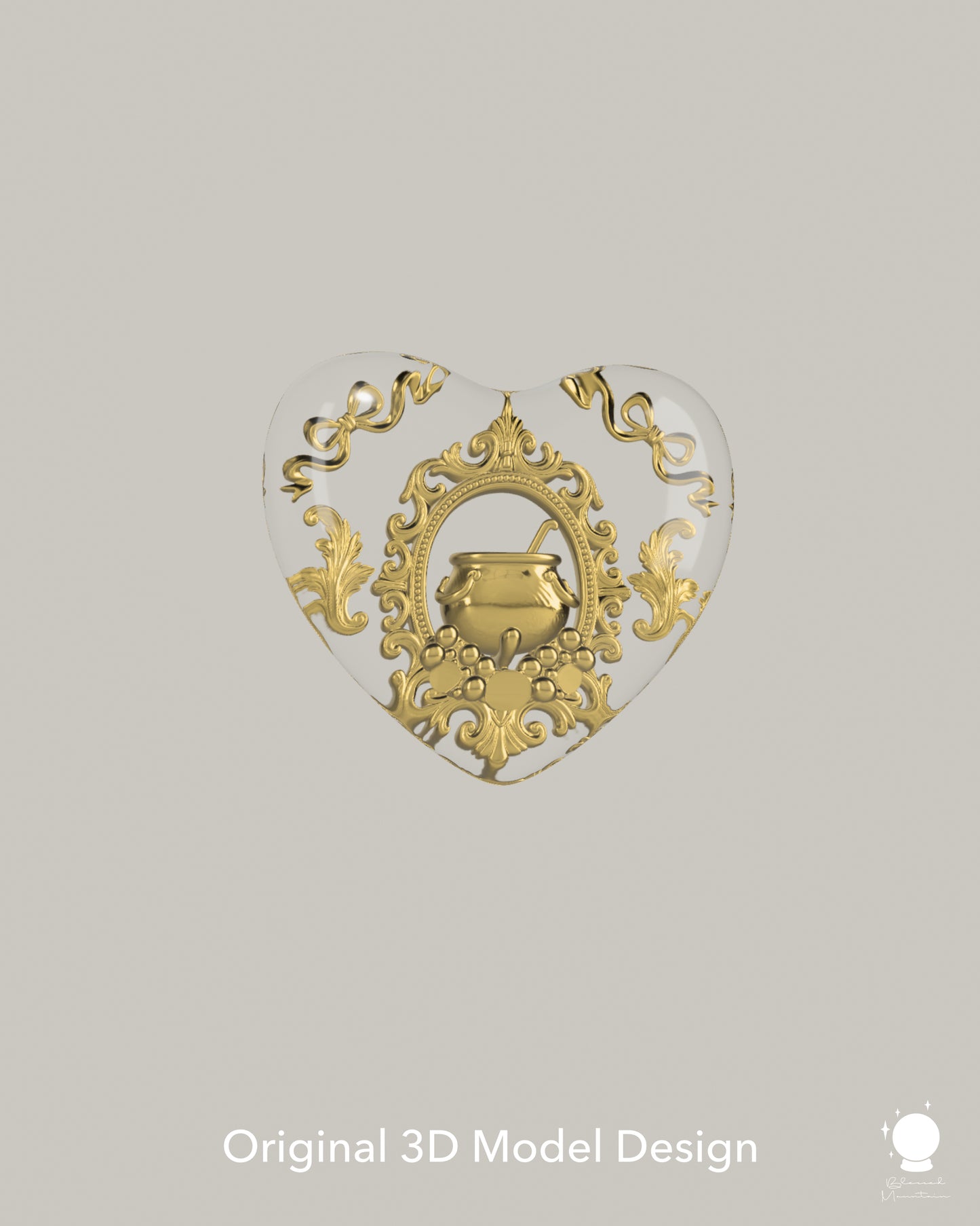 Baroque Magic Cauldron Heart Pearl Pendant Necklace