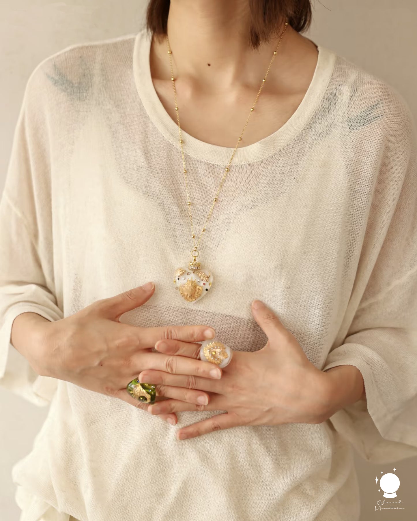 Baroque Unicorn Heart Pendant Necklace